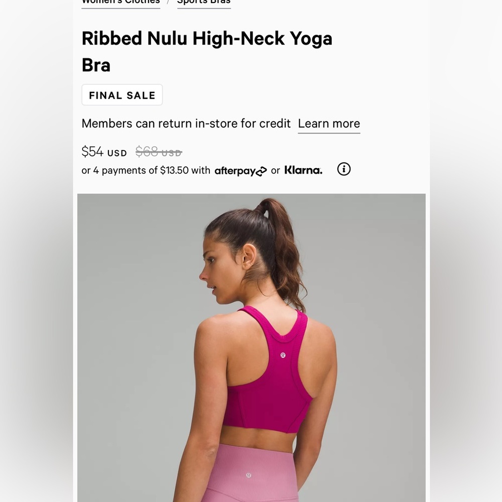 Lululemon Sports Bra Ribbed Rare
